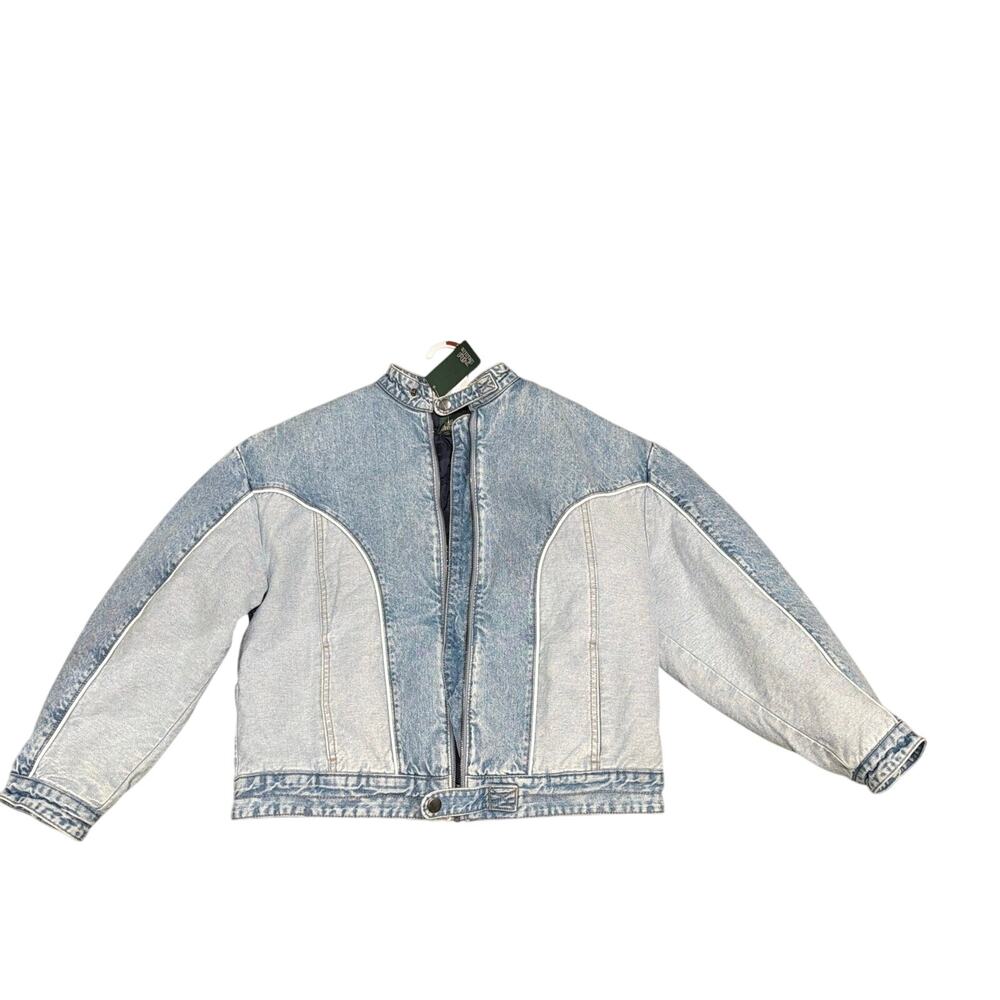 Wild Fable Light Denim Jean Jacket Coat Adult XS NWT Lined 2 Toned Zip Up NWT